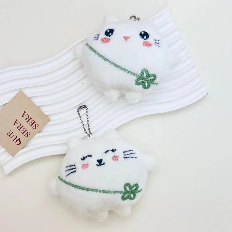 귀여운 플러시 키티 키체인 삑삑이 디자인 백팩 장식 자동차 키 액세서리 가방 참 어린이 선물