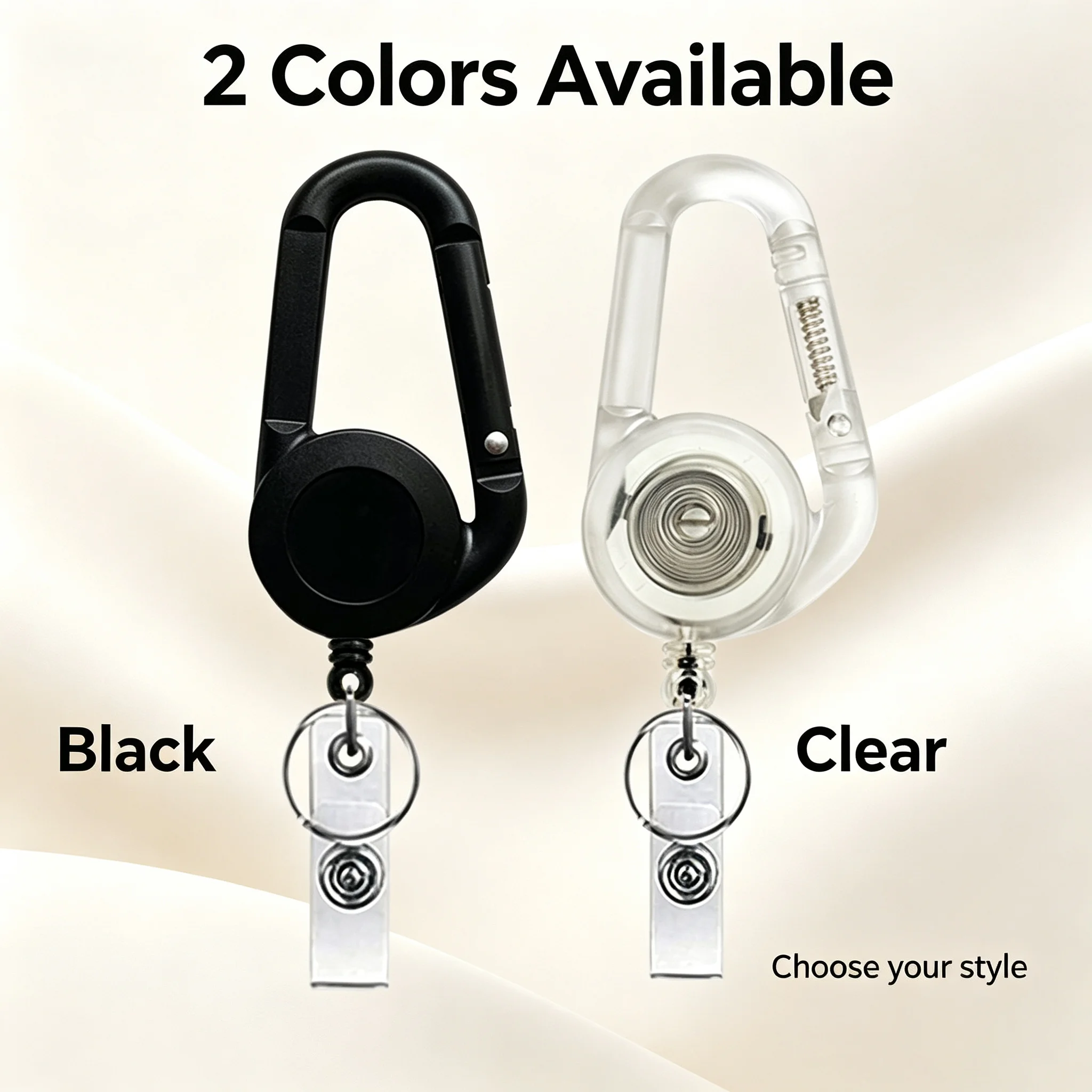 Carabiner Retractable Reel Integrated Buckle for Outdoor Use Smooth Pull & Retain Durable