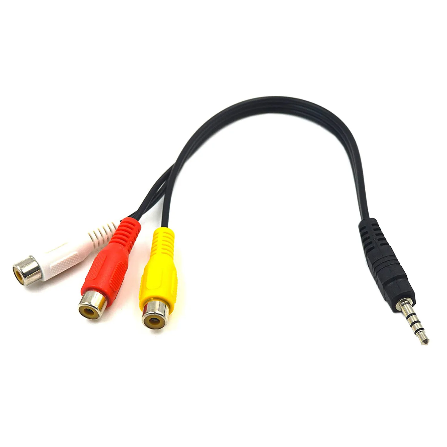 3.5mm Male 4 Pole Plug to 3 RCA Female Adapter Cable AV Video Adapter Connector