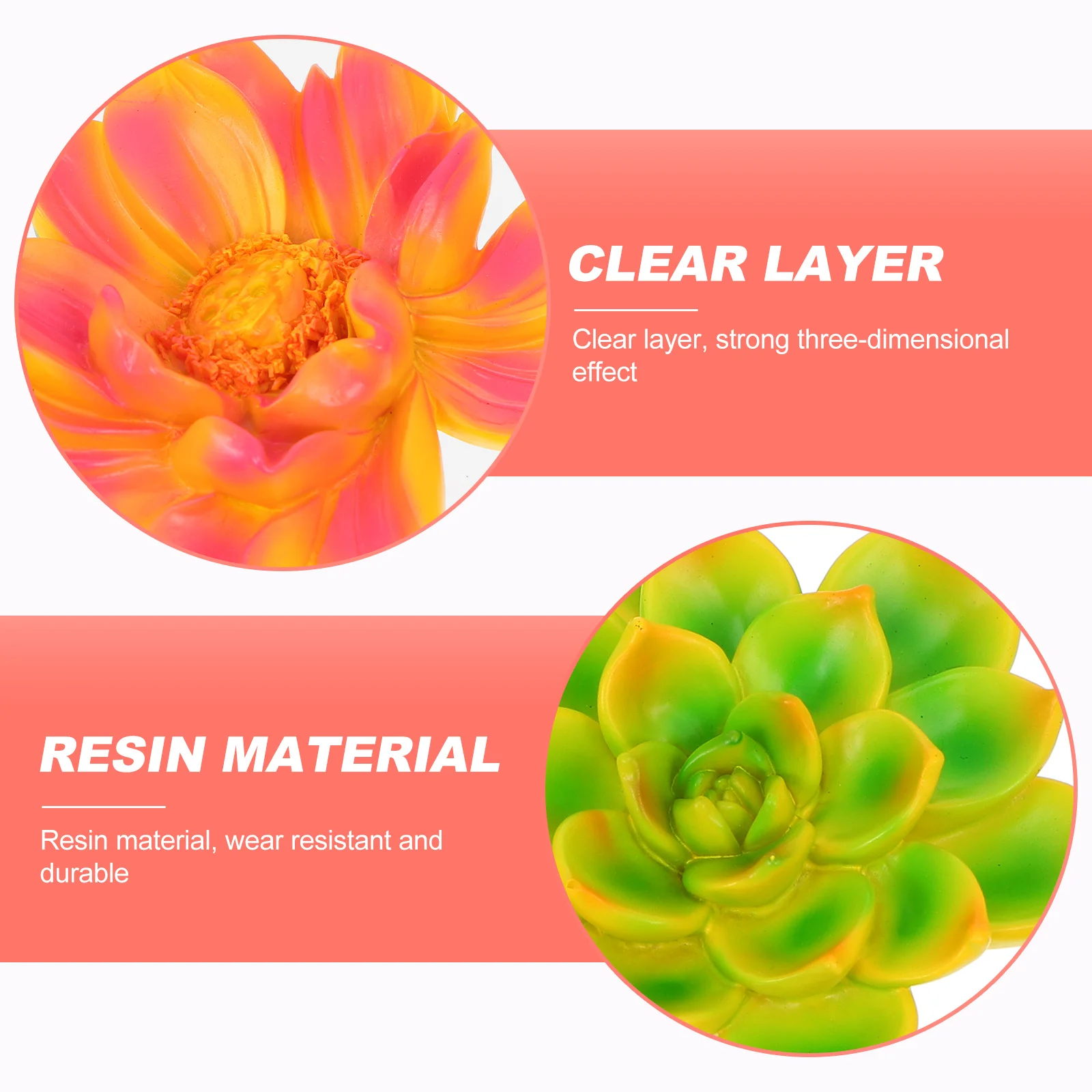 

2PCS Succulent Flower Fridge Magnets Adorable Decorative Stickers Bright Colors Long Service Home Office Refrigerator Magnet