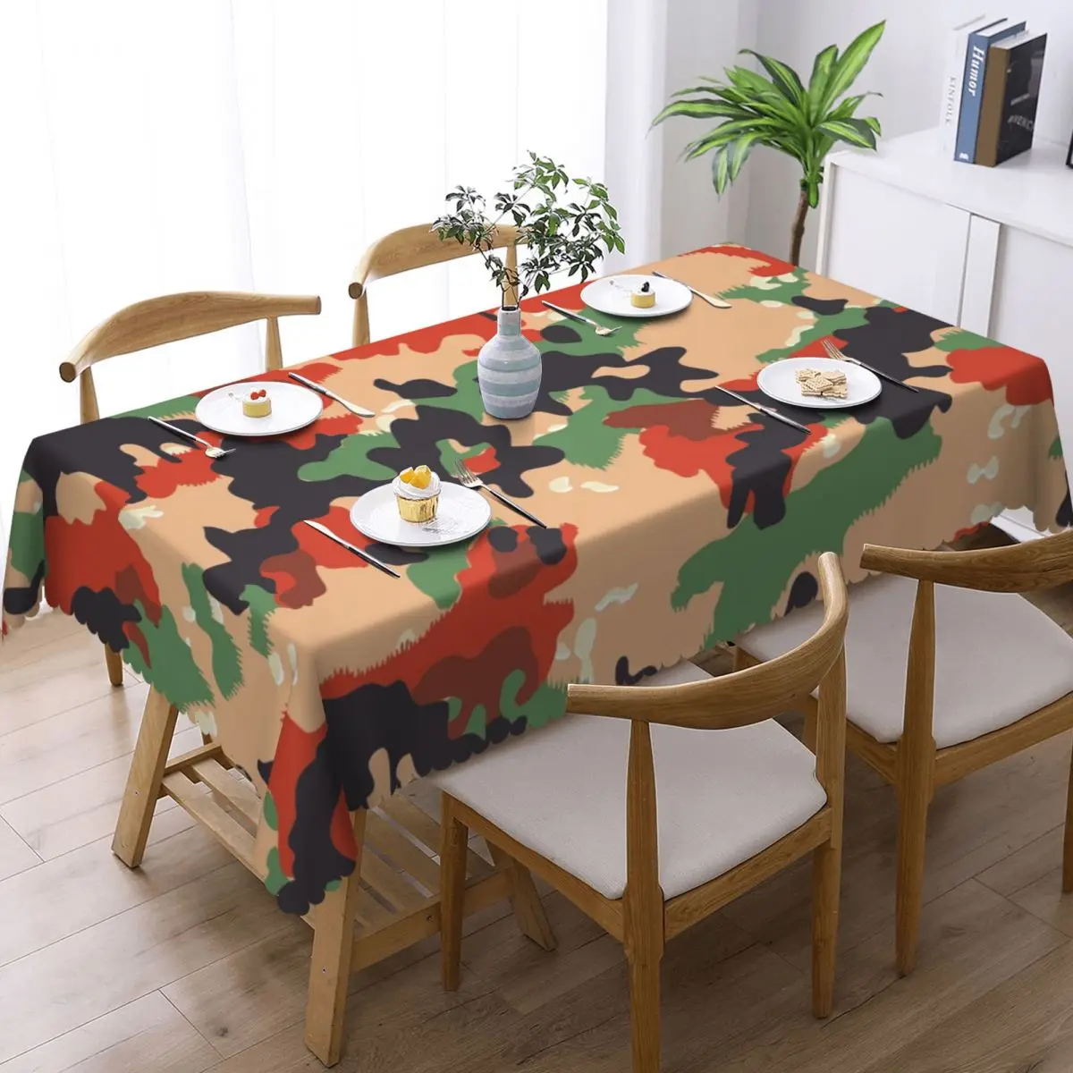 Swiss Army Camouflage Customized Rectangular Tablecloth Oilproof Table Cover for Dining Events Table Cloth