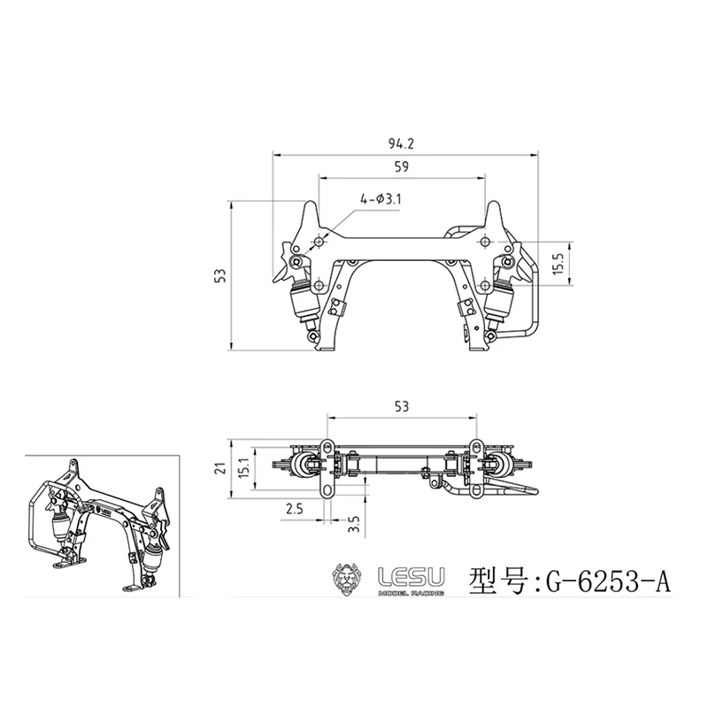 RC 1/14 LKW-Kabinenhalterung, Kabinen-Fixierkit für Tamiya Muldenkipper, für Scania MAN VOLVO Anhänger Kipper LKW DIY-Teile – Detail 4