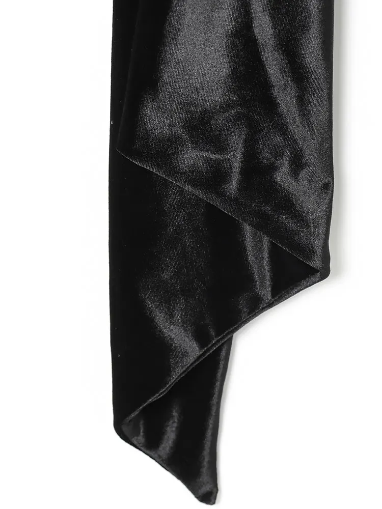 Nlzgmsj vestido de festa feminino de veludo 2025 outono inverno manga longa mock neck fitas franzidas vestido bainha fina curto mini vestido