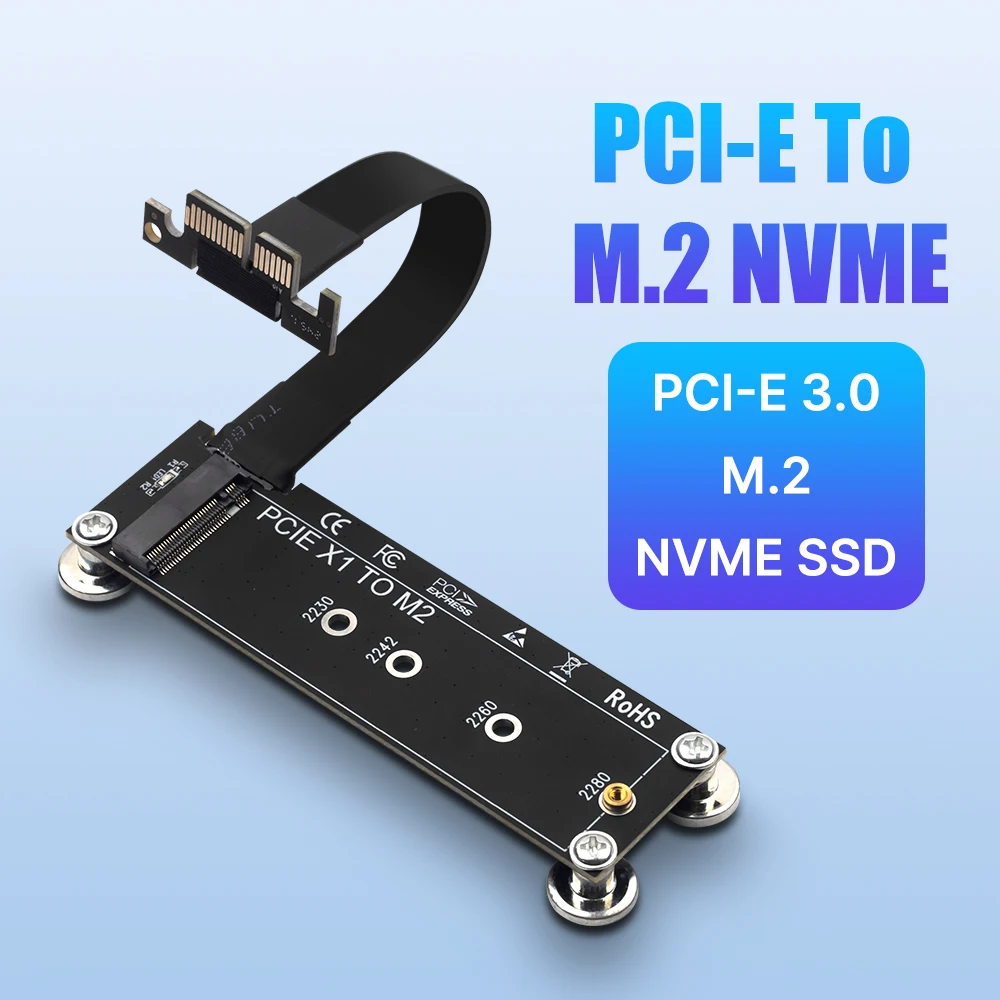 M.2 NVME SSD to PCIE X1 Adapter Card Extension Cable PCIE Converter SSD Adapter Board Support 2230/2242/2260/2280 For Desktop PC