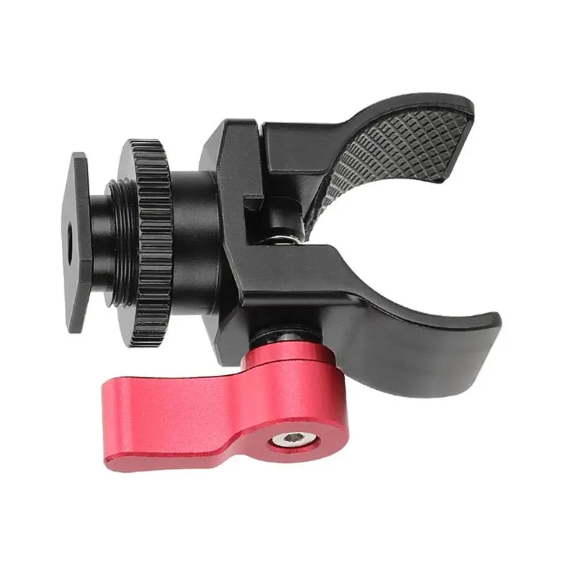 A29F-Super Clamp With Cold Shoe Mount Adapter With Screw Knob Feature 1/4-20 Mounting