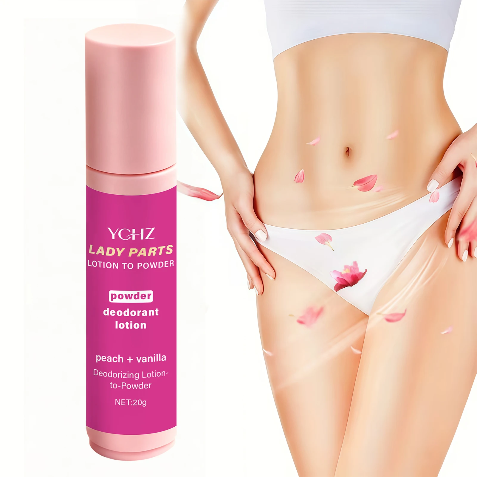 Women's Moisturizing Stick with Peach and Vanilla Scent, Deodorant Roll-On, Absorbs Moisture and Prevents Odor, Safe for Sensitive Areas, 72-Hour Odor Control, Suitable for Travel, Daily Use, and Sports