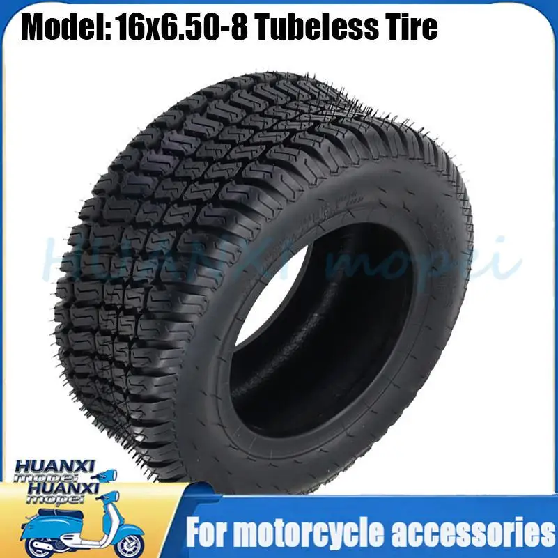 Hot 16x6.50-8 Tires - 4PR Durable Tubeless, Replacement Lawn Tractor Tires with Deep Ribbed Treads, Rim Not Included Good Accessories