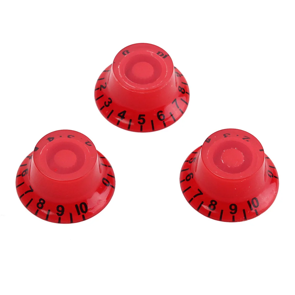 

3Pcs Electric Guitar Knobs Volume Tone Control Caps High Quality Plastic Replacement for Style Gd38 Red