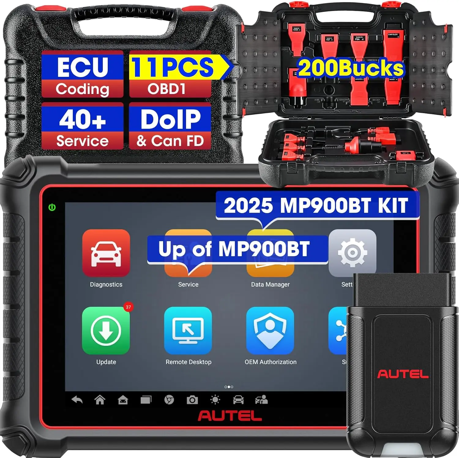 Autel MaxiPRO MP900-BT KIT Diagnostic Scanner ECU Coding DoIP CAN-FD Automotive Diagnostic Tool Up of MP900BT MP900E MP808BT PRO