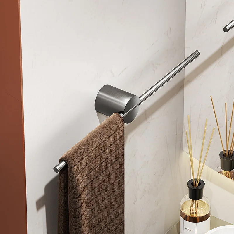 Bathroom Towel Rack Removable Wall Mounted Towel Hanger Space Aluminum Shower Room Shelf Towel Bar Kitchen Storage Rack