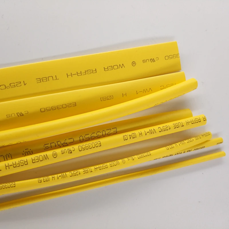 1 M/lot 2:1 5mm 6mm 8mm 10mm Yellow Halogen free thermal shrinkable tube Heat Shrink Heatshrink Tubing Tube