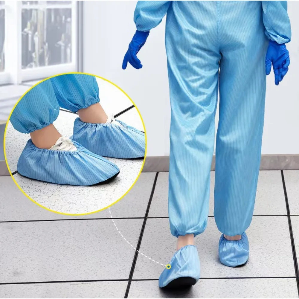 

Anti-Static Fabric Shoe Covers with Bottom Thick Anti-Slip Reusable Lab Hospital Waterproof Wear-Resistant Washable Shoe Covers