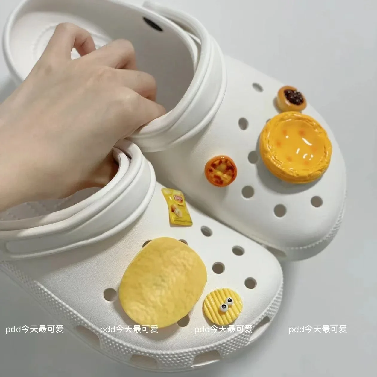 

DIY яйцо Tart обувные талисманы для Crocs милые маленькие Mantou Clog украшения забавные туфли Charm аксессуары для детей подарок для вечеринки
