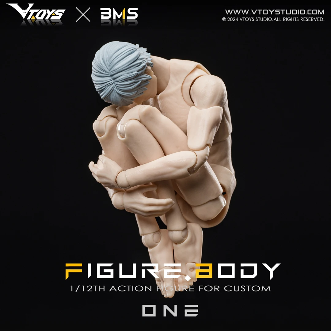 VTOYS X BMS VB002 VB003 1/12 สเกลซุปเปอร์ยืดหยุ่นชายกล้ามเนื้อข้อต่อสีขาวสีเหลือง 16.5 ซม.แอ็คชั่นฟิกเกอร์ข้อต่อตุ๊กตา