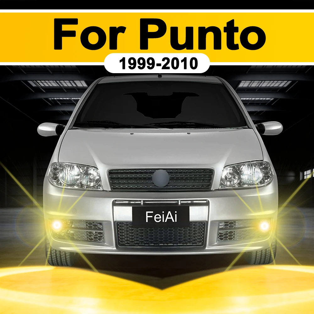 Lâmpada de Neblina LED para Fiat Punto 1999-2010, Acessórios para Punto, Lâmpada de Neblina Dianteira Branca Amarela