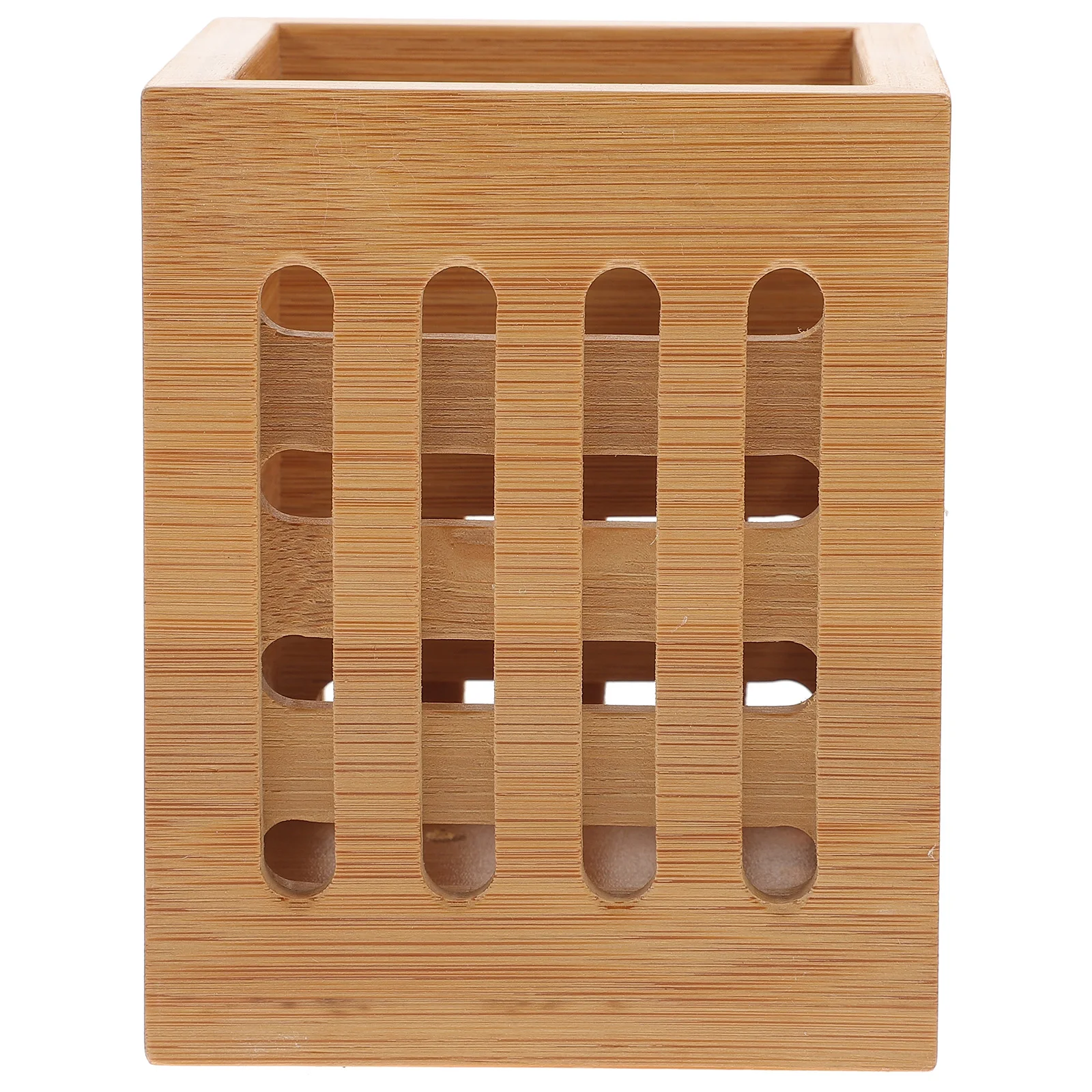 

Bamboo Chopstick Holder Kitchen Utensil Organizer with Drain Holes for Counter Top Storage Container Drying Rack Flatware Keeper