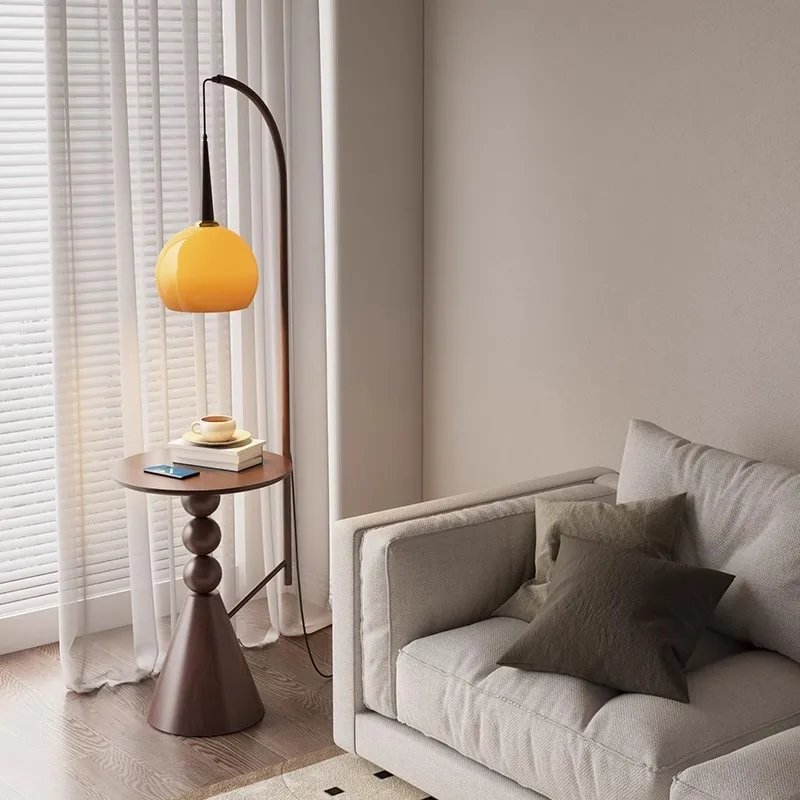 Medieval grapefruit floor lamp, coffee table, retro bedroom bedside table, vertical table lamp