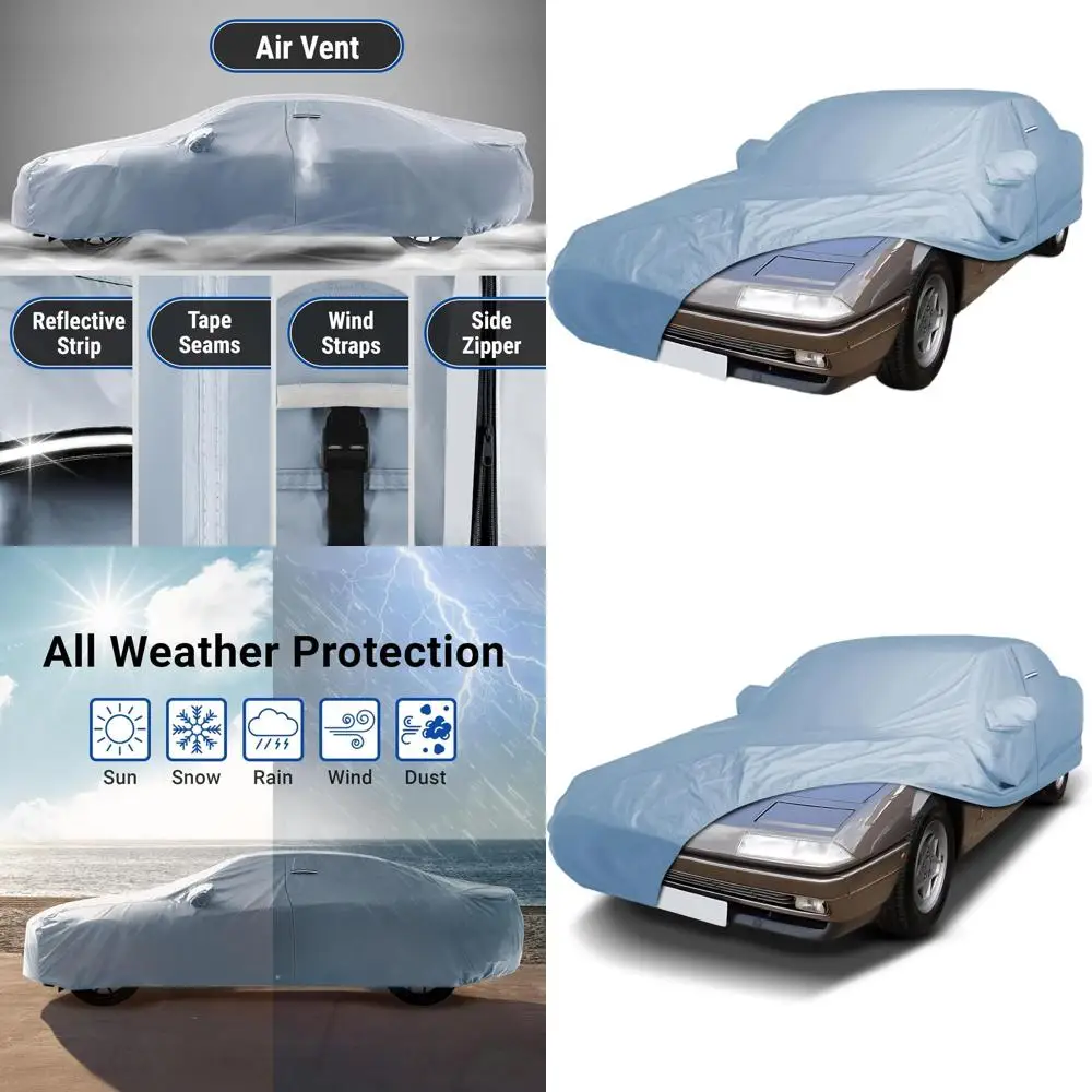 

Custom-Fit Heavy Duty Waterproof Car Cover for 1985-1989 Luxury GT Cars, UV Snow Protection with Straps and Bag