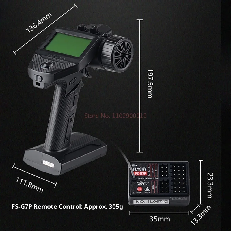 Flysky G7p Rc الارسال والاستقبال R7p Fs-R7p 7ch 2.4ghz تحكم عن بعد لشاحنة مجنزرة سيارة قارب روبوت Fs-G7p