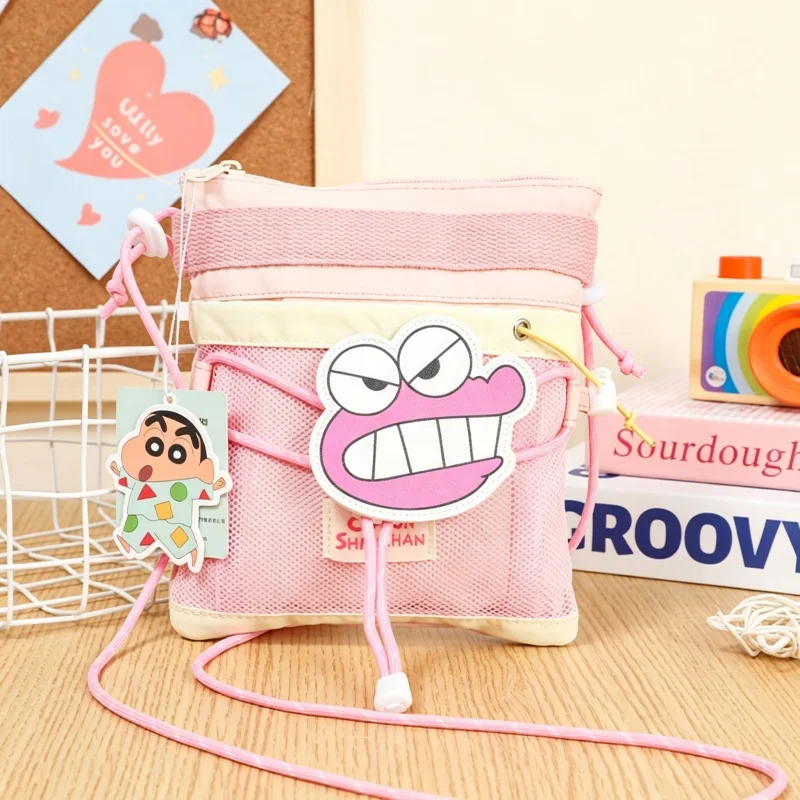 Cartoon Crayon Shin-Chan Shoulder Bag New Kawaii Japanese Anime Character Multi Functional Travel Grid Makeup Bag Friend's Gift - view 2