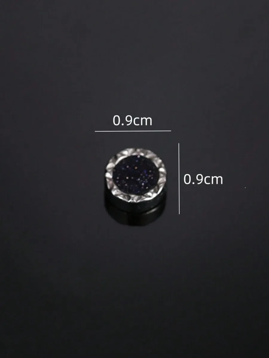 

Simple Stylish Blue Sandstone Magnetic Earring For Men Daily Festival Banquet