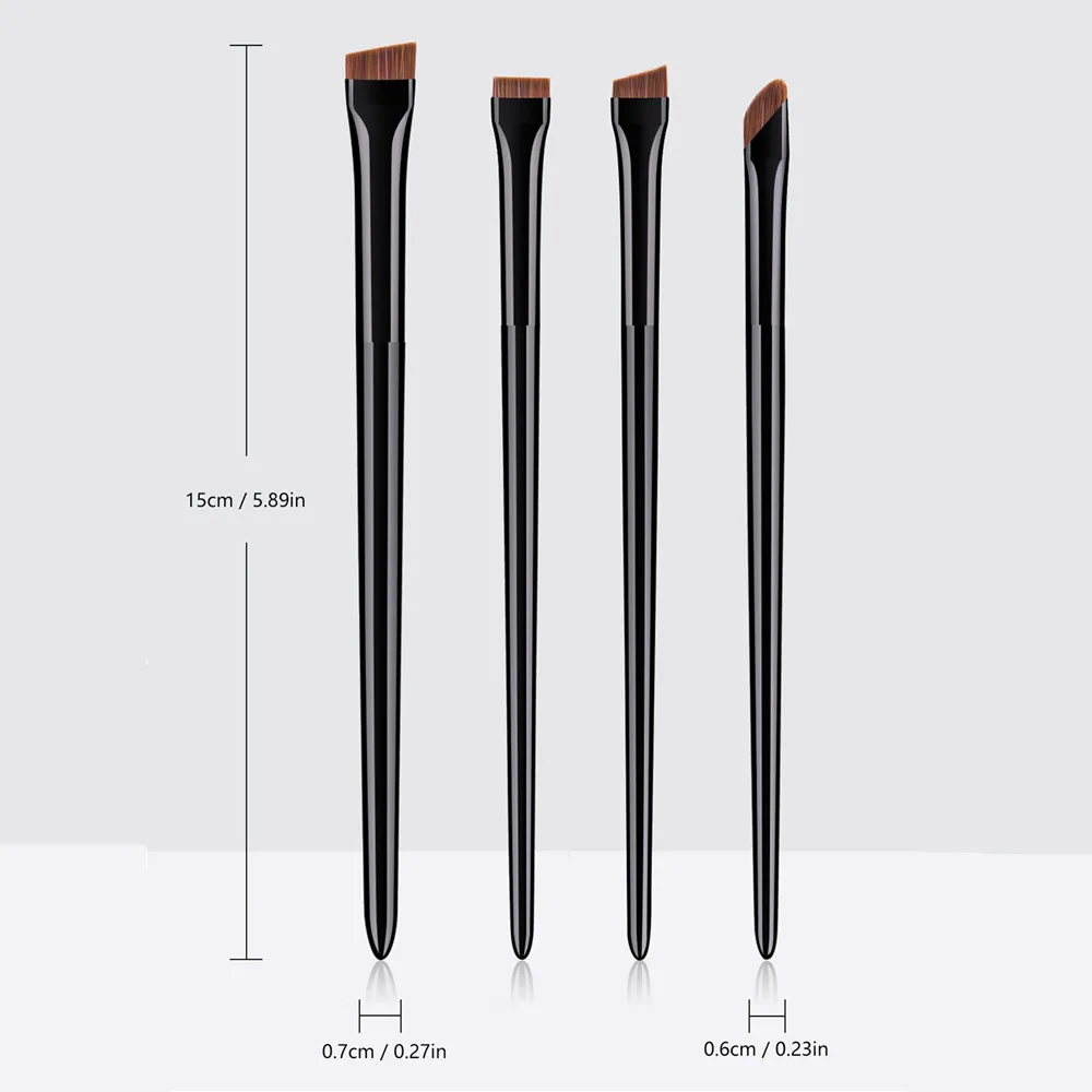 KSHBO New 2/4 Pieces/set Eyebrow Contour Brush Eyebrow Eyeliner Brush Portable Small Angle Eyebrow Brush Female Makeup Tool