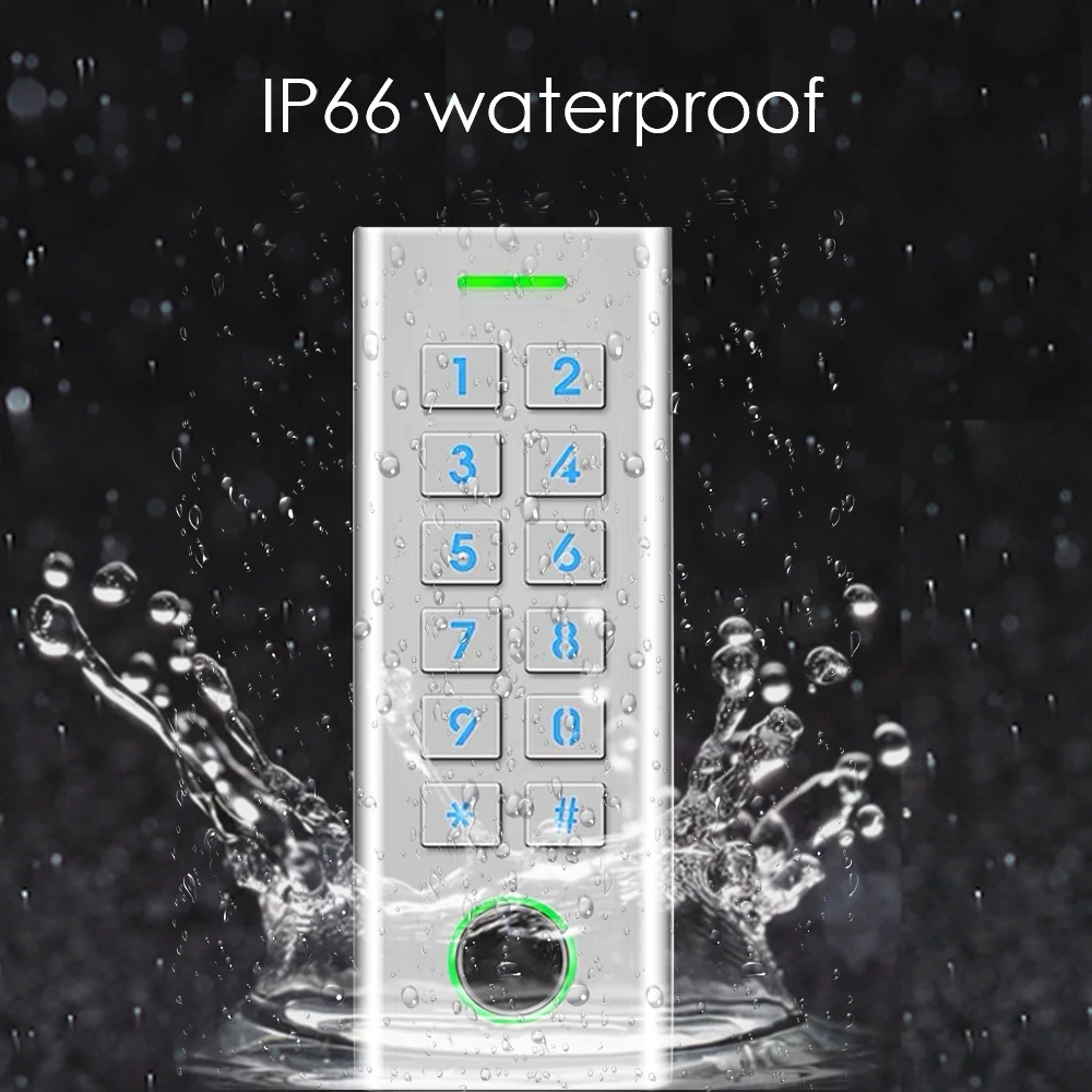 1000 User Metal IP66 Waterproof Standalone Access Controller Backlight Keyboard Fingerprint for Door Access Control System