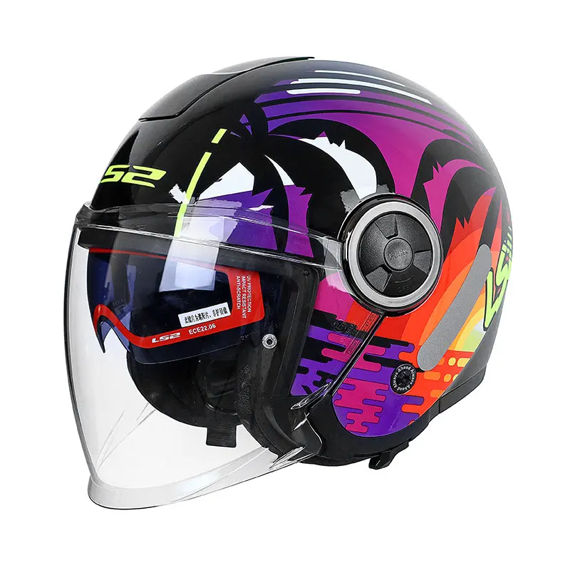 

LS2 OF620 Motorcycle Scooter Double Lens Retro Four-season Three-quarter Helmet Summer Unisex cascos para moto casco moto