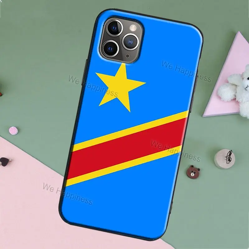 Congo Democratic Republic Flag Case For iPhone 7 8 Plus XR X XS MAX 11 12 Pro Max 13 mini 5S 6S SE 2020 Cover Coque