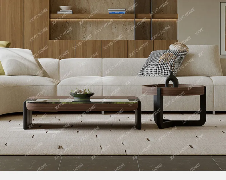 

YYVv Medieval Style Marble Coffee Table Living Room Home High Sense Creative Square Circle Coffee Table Combination X