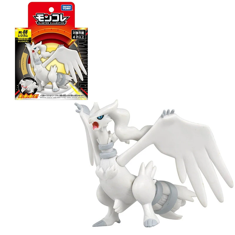 TAKARA TOMY Pokemon Kinderspeelgoed Cartoon Modellen Animatie Randapparatuur Reshiram Zekrom Kyurem Trendy Figuren Verjaardagscadeautjes