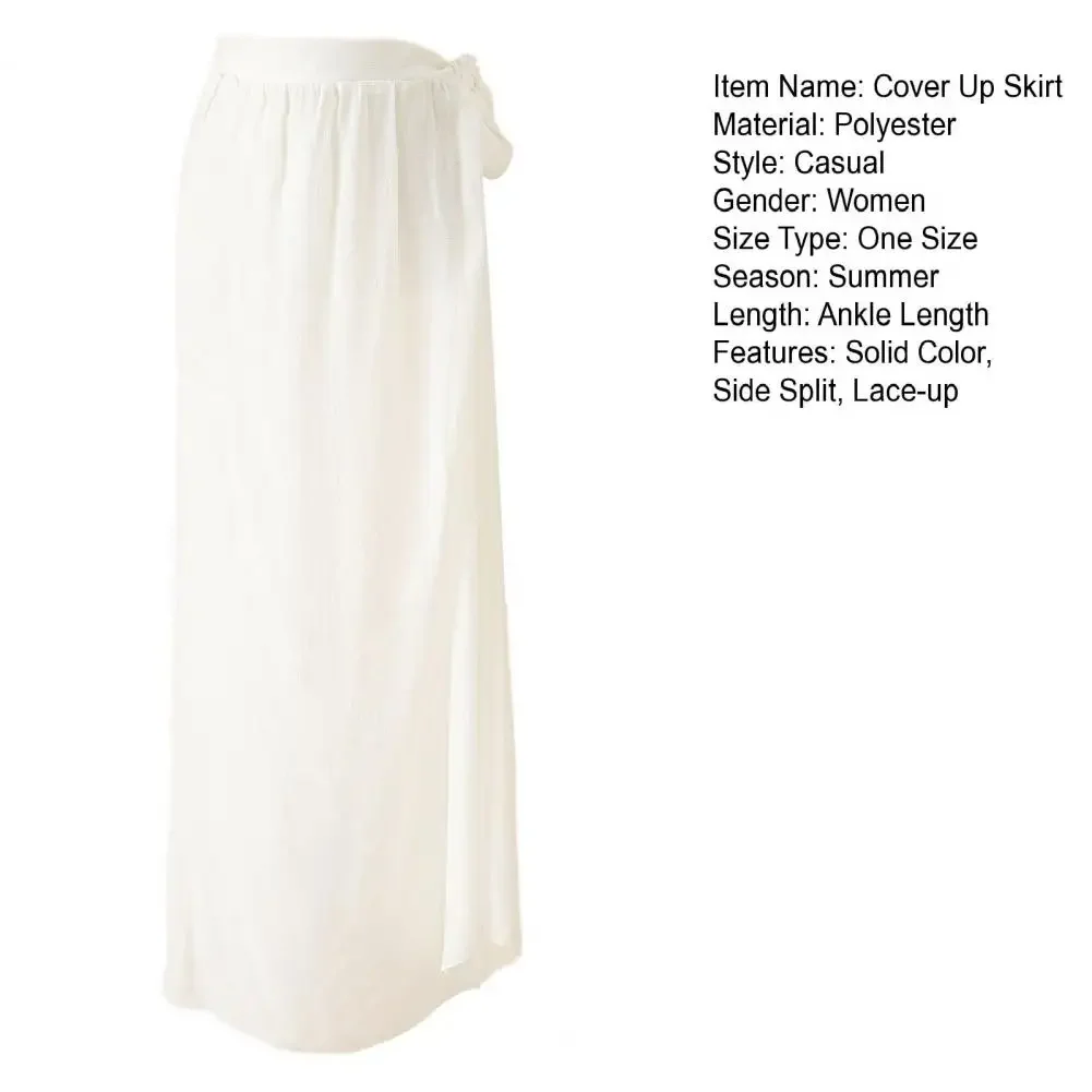 Sommer Frauen Bikini Cover Up Side Split Lace-up Cover Up Rock Strand Kleid Maxi Rock Bikini Wrap Beachwear Wrap Sheer Short