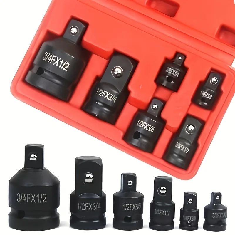 Pneumatic Socket Adapter Set, Chrome Molybdenum Forged Detent Ball, 1/4-3/8 & 3/8-1/4 Reducer for Ratchet Air Impact Wrench