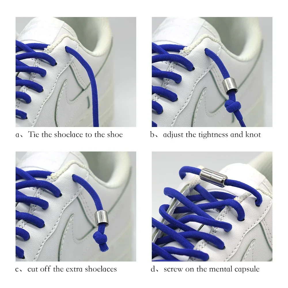 Elastic No Tie Shoelaces Semicircle Shoe Laces for Kids and Adult Sneakers Shoelace Quick and Easy Slip On for Sneakers