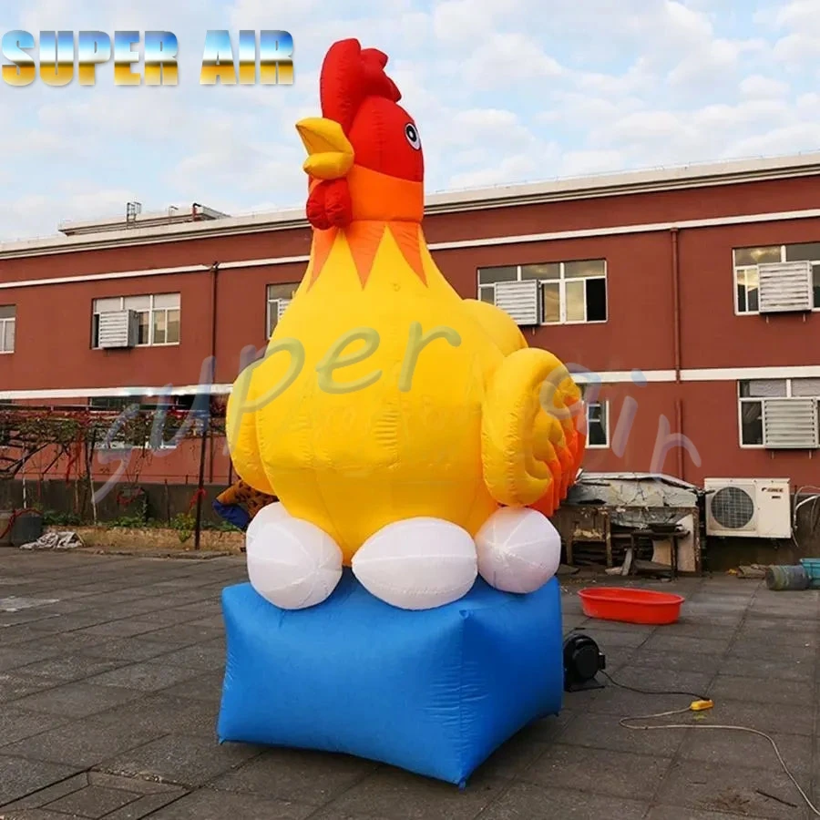 New design advertising decoration 8m height inflatable chicken blown up hen brooding eggs model inflatable animal