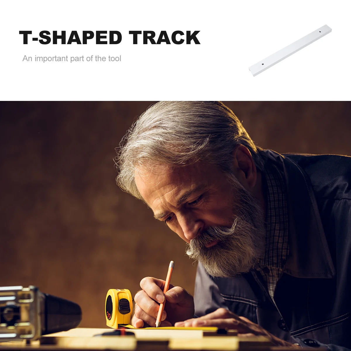 

1pc 300Mm T-Shaped Rail Clamp Slot Fixing Holder Woodworking Tool Lightweight Compact Ergonomic Design Clip For Fixing T