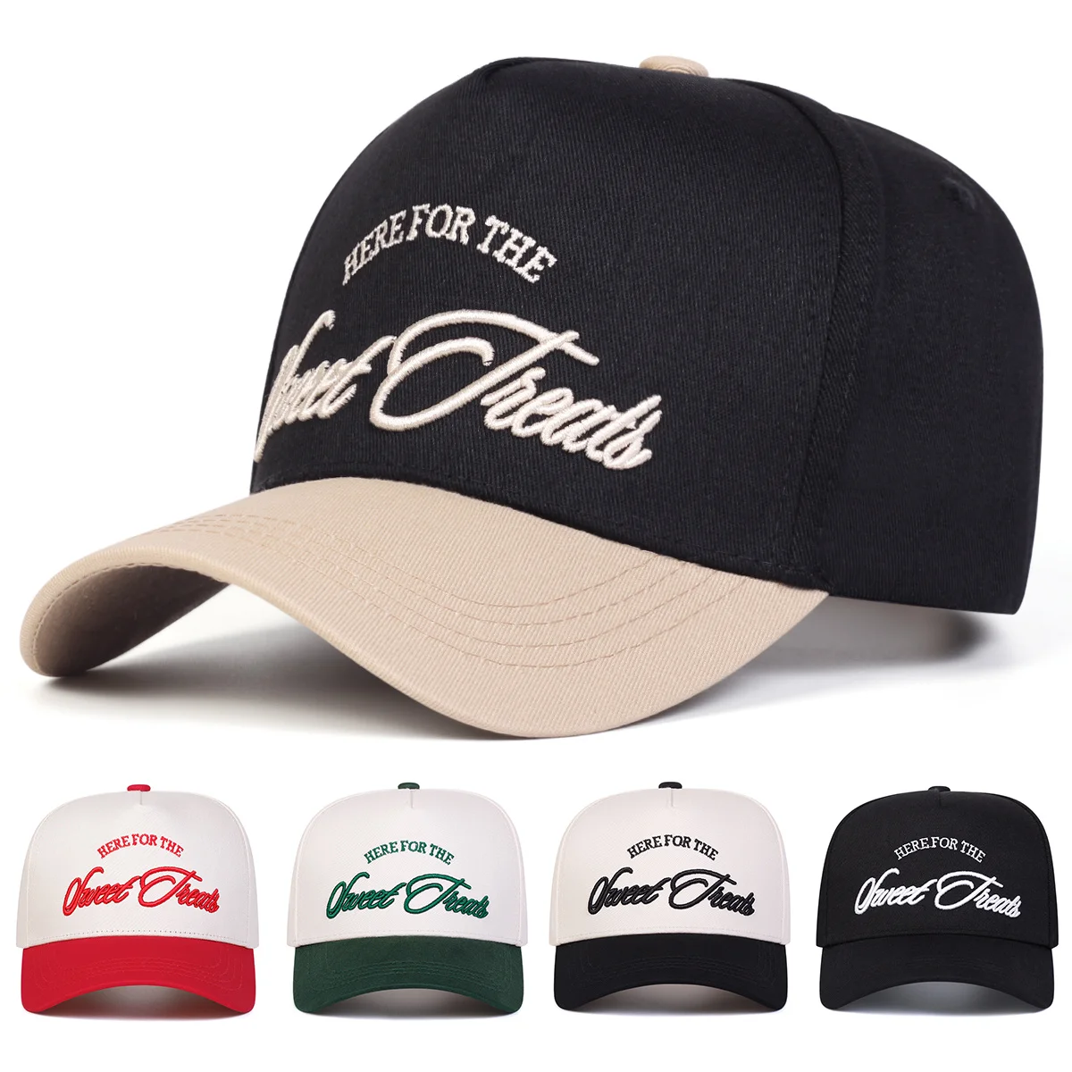 

1Pack Women's Sweet Treats Baseball Cap Adjustable Sun Protection Hat with UPF, Breathable Mesh Back, 5 Colors (Black/Beige/R
