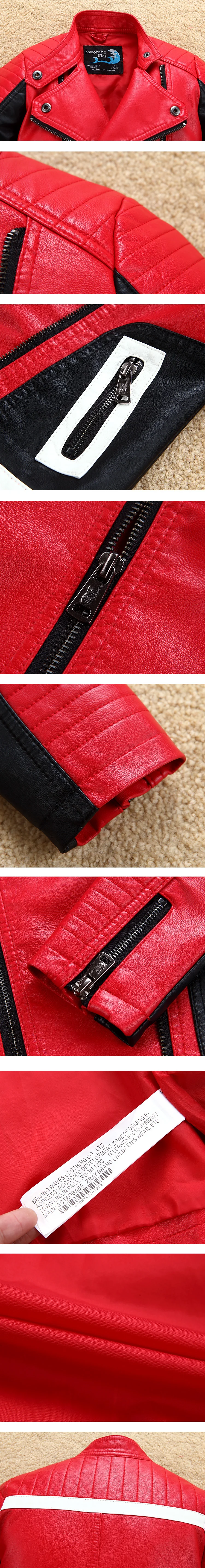 Handsome Cool Design Boys Leather Motor Jacket For Autumn Spring Kids Warm Coat Bomber Baby Toddler Winter Clothes 2-12 years