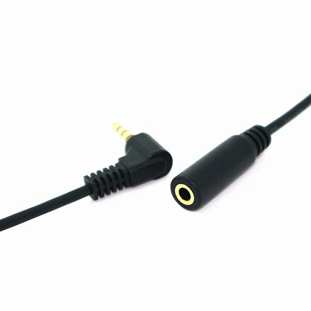 Siku 90 derajat empat tiang 3.5mm kabel ekstensi headphone jantan ke betina kabel audio kabel ekstensi audio