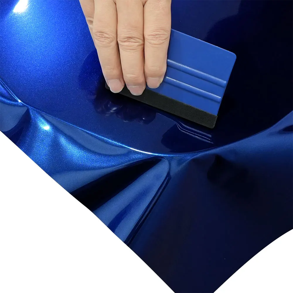 Car Sticker Gentian Blue Metallic Car Vinyl Wrap Color Change Film Bubble Free Wrap Decal Car Accessories Interior Exterior