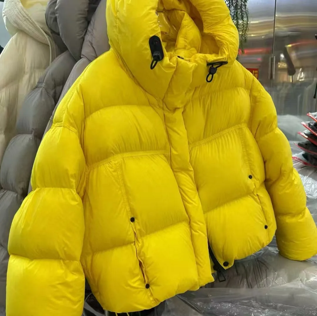 

Down jacket female Korean version contrasting color short winter hooded thickened loose bread jacket warm jacket versatile