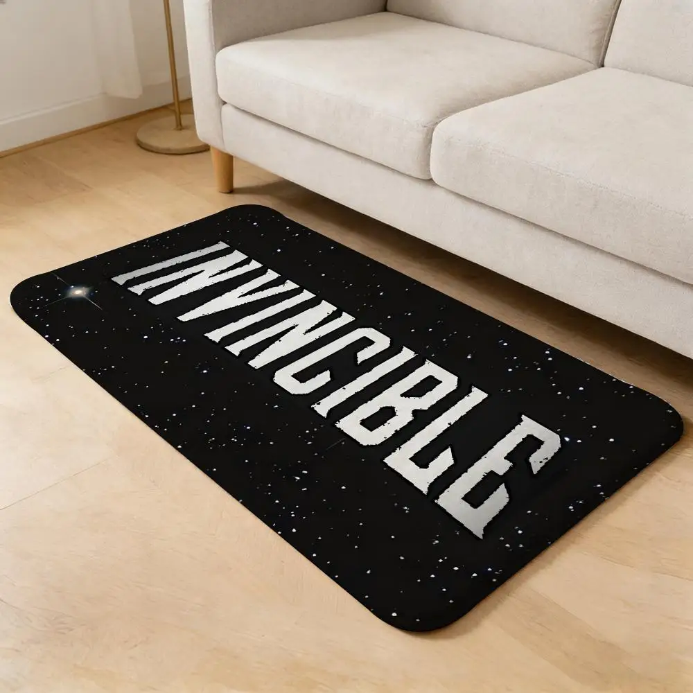 Anime I-Invincible Hero Floor Mat Flannel Door Mat Non-Slip Absorbent Washable Indoor Home Rug