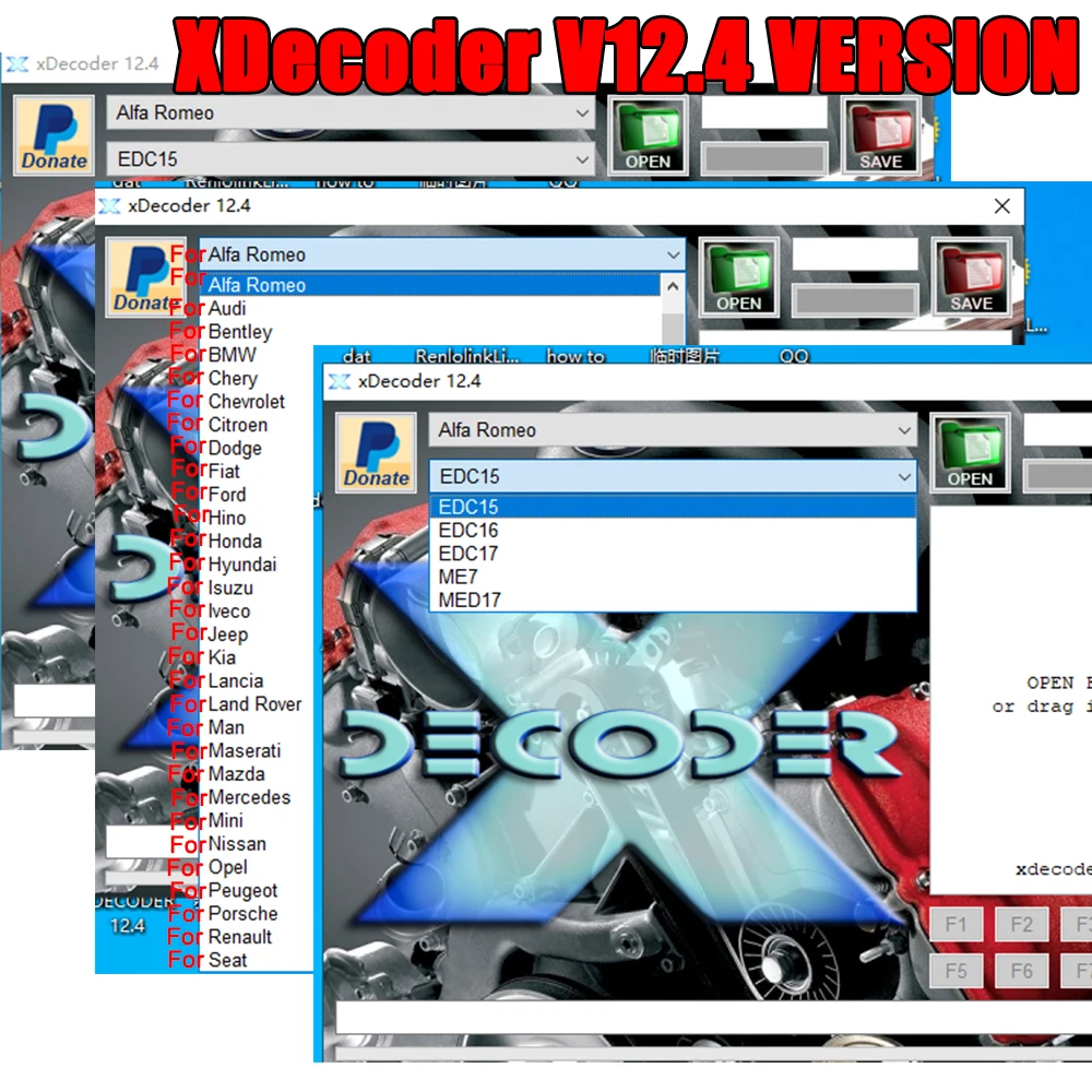 

XDecoder V12.4 VERSION 2024 D-TC Remover Full OFF Software Remover for Many Laptops for BMW EDC15 EDC16 EDC17 Xdecoder