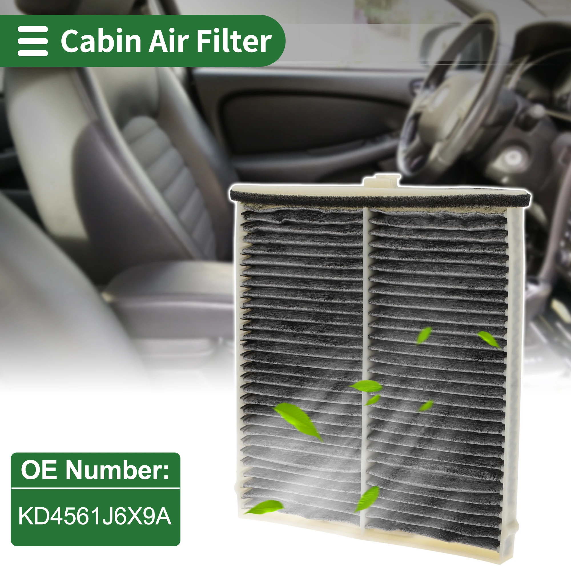 

No.KD4561J6X9A Cabin Air Filter for Mazda for Mazda 3 (BM, BN) 1.5 2013-2019 Fabric Activated Carbon 1 Pc