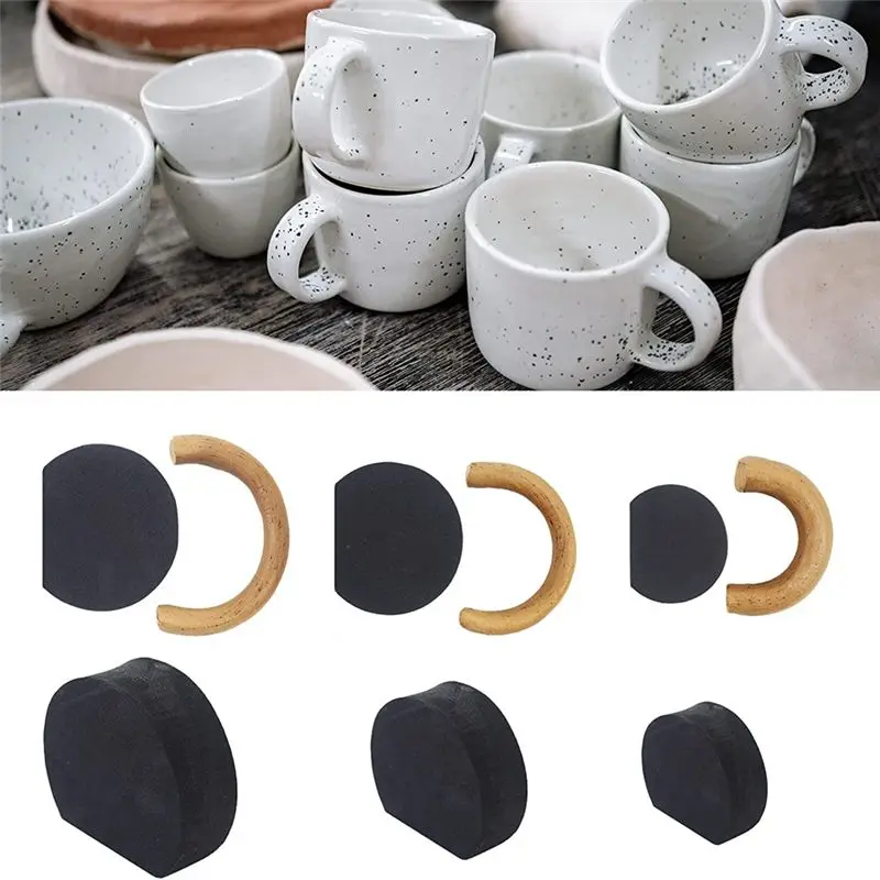 A24I 24 PCS Pottery Mug Handle Molds for Clay, Mug Handle Forms Clay Tool to Shape Pottery Mug Handle