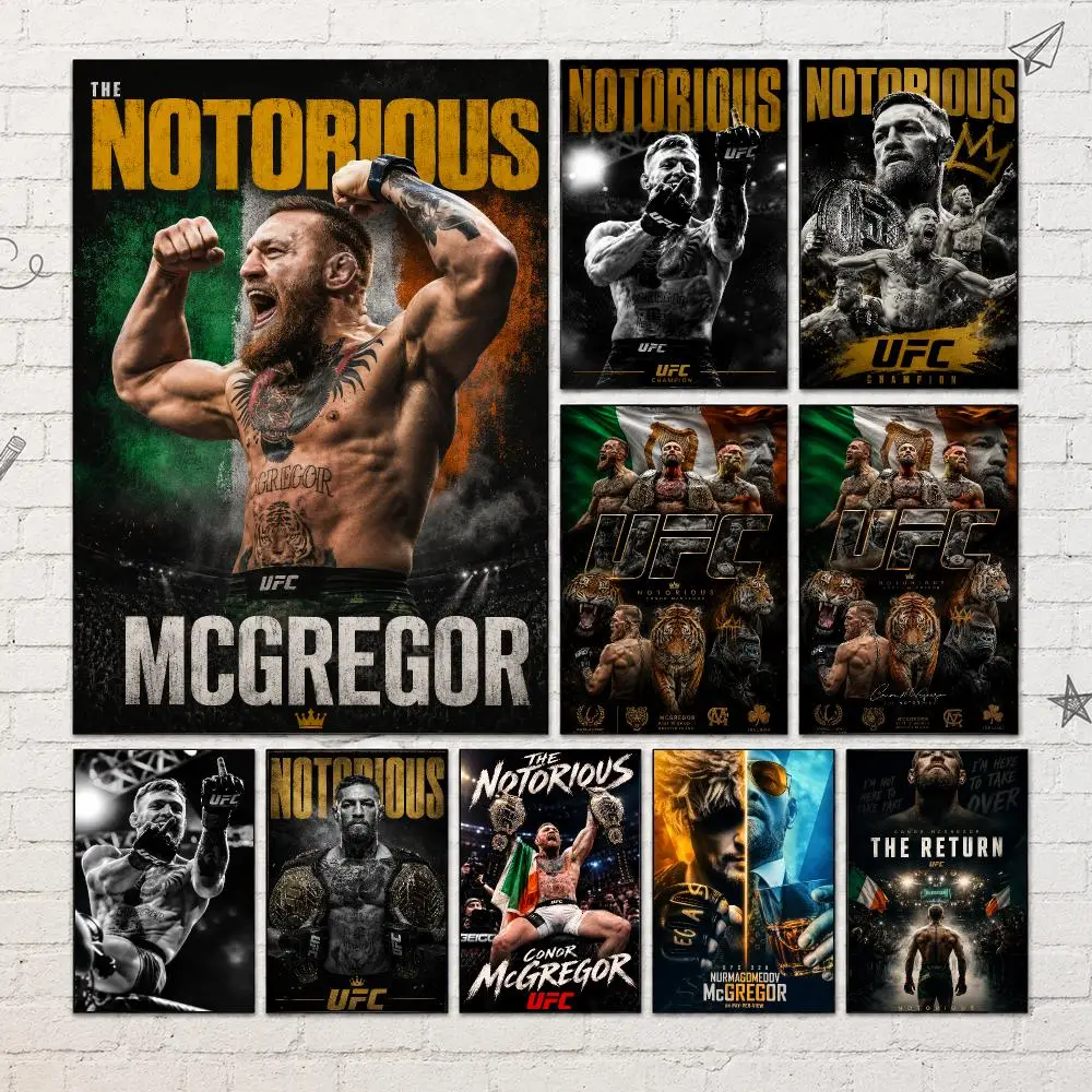 MMA C-Conor McGregor UFC Poster PP Self-Adhesive Waterproof Wall Decor for Bedroom,Living Room,Dorm,Bar Aesthetic Decor Gift