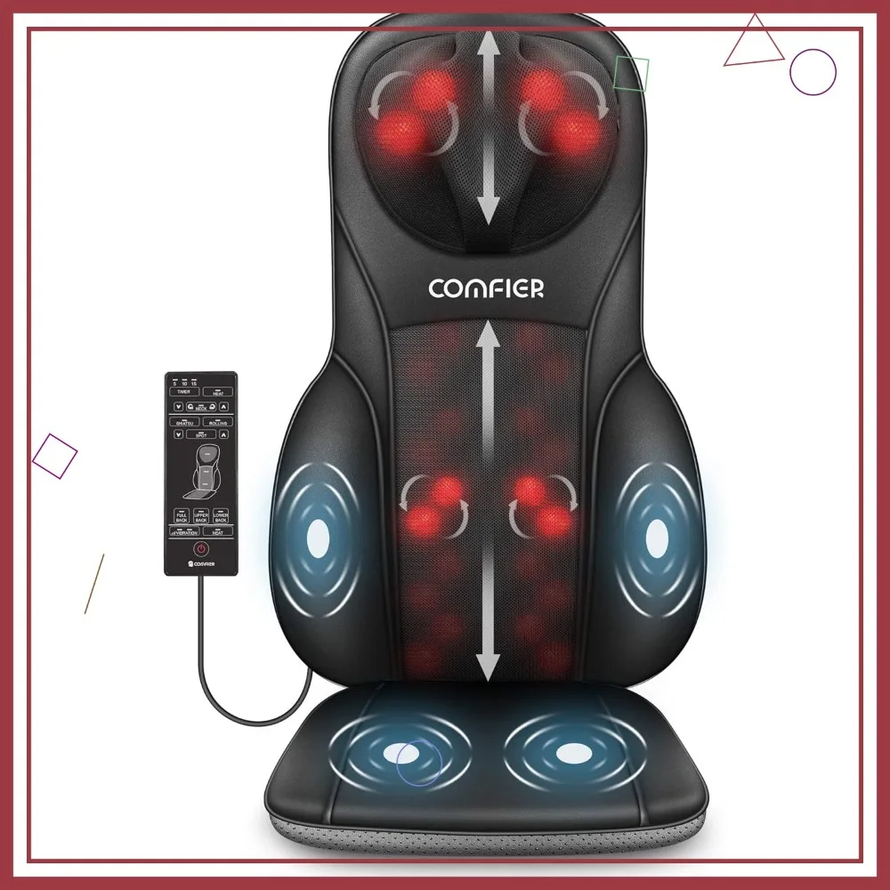 

Массажер для спины Шиацу с подогревом, глубоким разминанием и роликовым массажем, накладка на кресло для офиса и дома