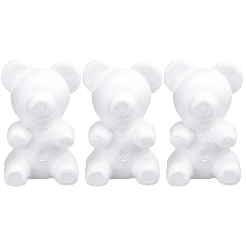 3Pcs Bear Shape White Foam Balls 20Cm DIY Craft Embryo Bear Desktop Decor Perfect for Art Projects Desktop Decor view 5