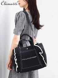 Bolso de lona con volantes dulces japoneses, bolsas de mamá de gran capacidad, bolso de mensajero portátil OL para niñas y mujeres, bolsos que combinan con todo, nuevo