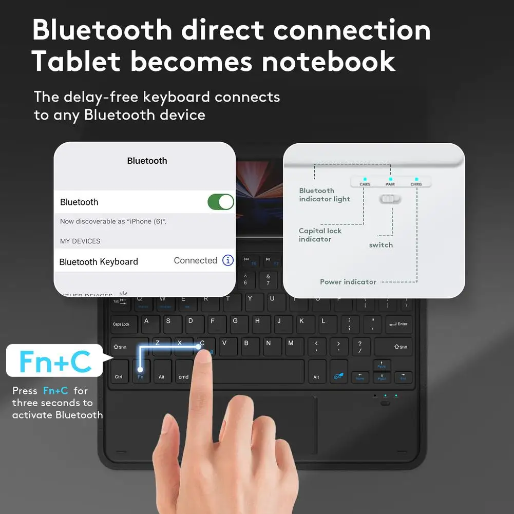 Tastiera compatibile con Bluetooth con custodia protettiva in pelle Set tastiera Wireless compatibile per Ipad Pro11 Air5 10.9/11 pollici
